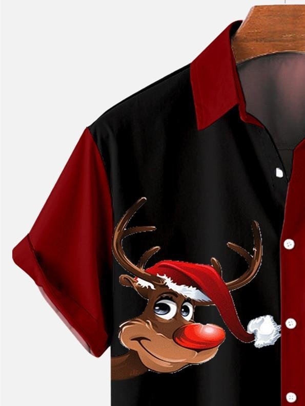 Christmas element men's large short sleeve shirt