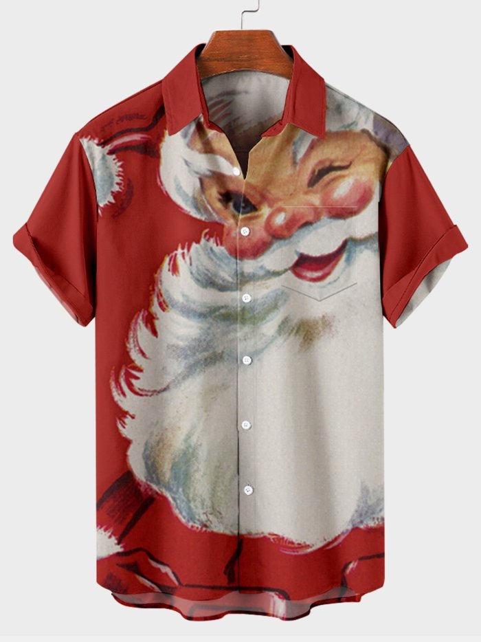 Men's Christmas element large short sleeve shirt
