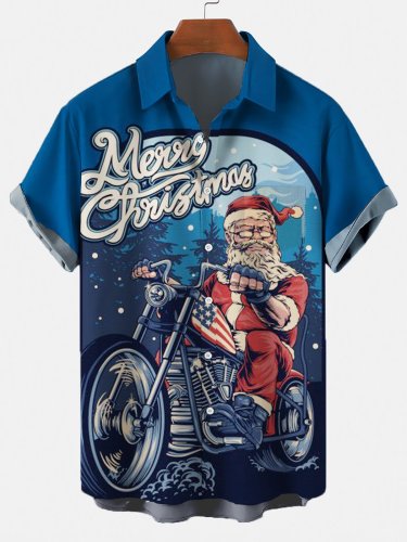 Christmas Series Men's large Casual Short Sleeve Shirt