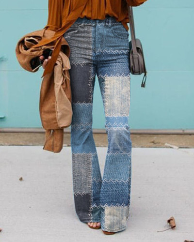 Vintage Check Print Pants