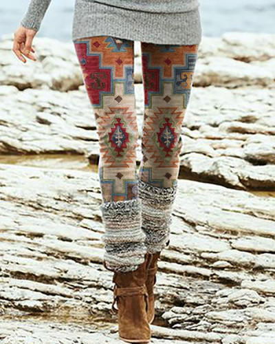 Retro Western Ethnic Geometric Pants