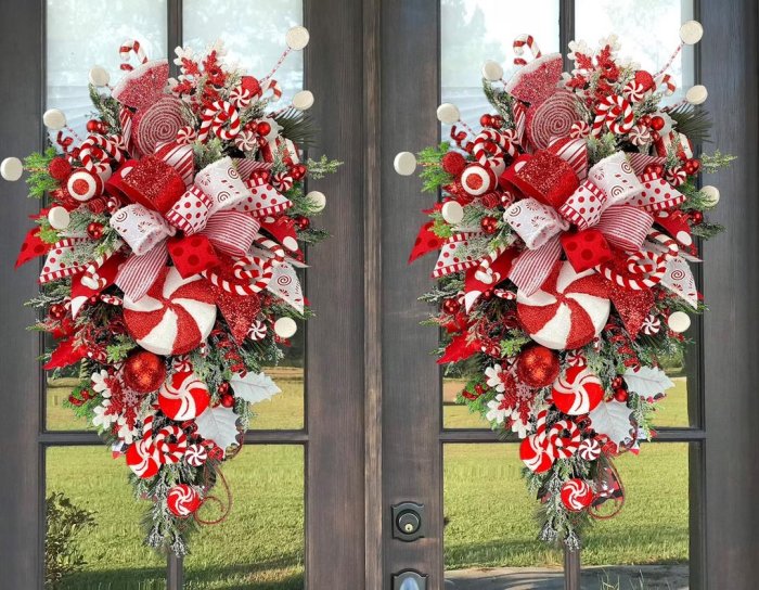 🔥Get Ready For Christmas 🍭Candy Cane Christmas Wreath🍭
