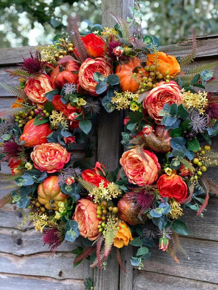 🔥Today 49% OFF🔥Fall Peony and Pumpkin Wreath - Year Round Wreath