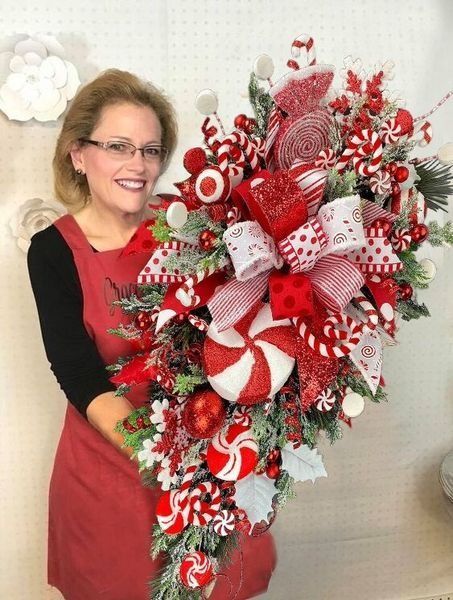 🔥Get Ready For Christmas 🍭Candy Cane Christmas Wreath🍭