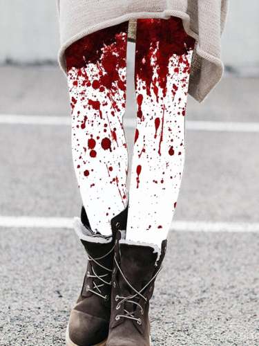Women's Halloween Horror Bloodstained Print Leggings