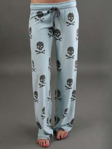 Women's Casual Halloween Skull Print Wide Leg Pants