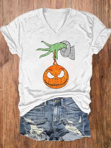 Women's Halloween Funny Pumpkin Print Top