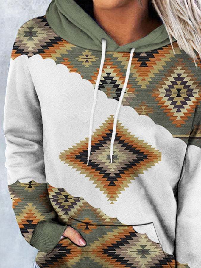 Vintage-Print Long-Sleeve Hoodie