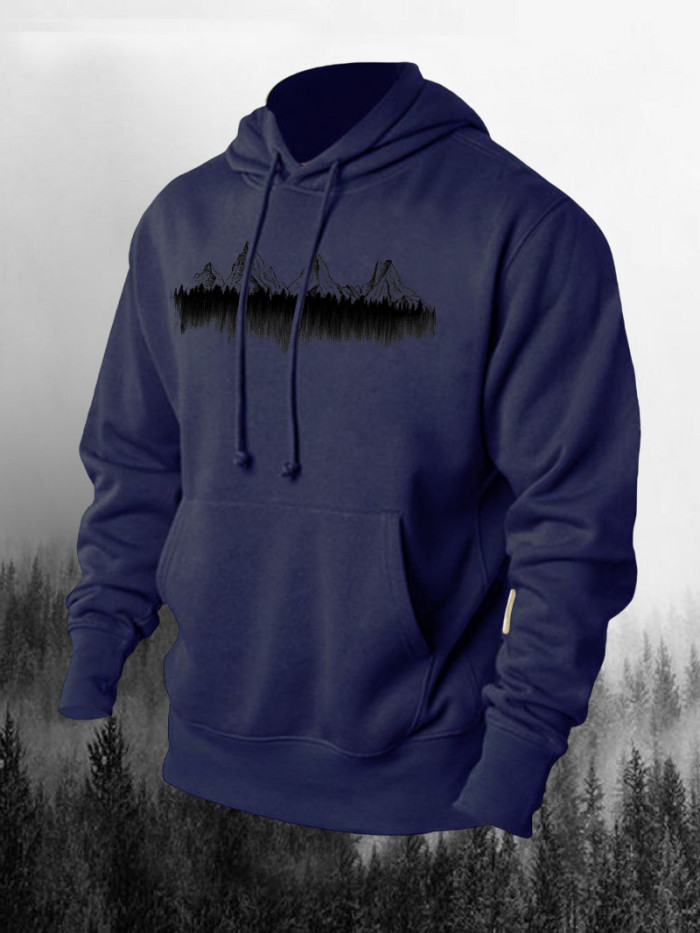Tranquil Mountains Printed Men's Hoodie