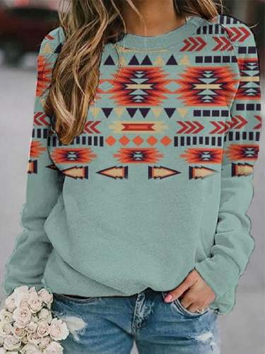 Ethnic Print Sweatshirt