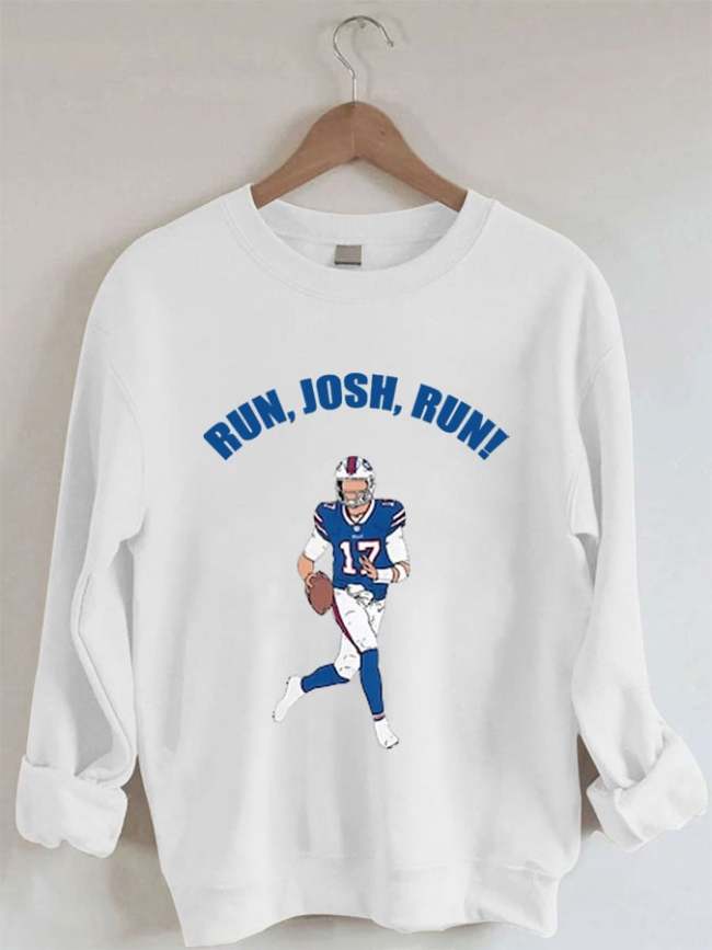 Women's Run, Josh, Run! Buffalo Bills Football Gameday Casual Sweatshirt