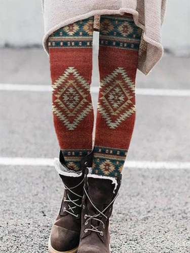 Vintage Western Print Leggings