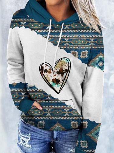 Vintage-Print Long-Sleeve Hoodie