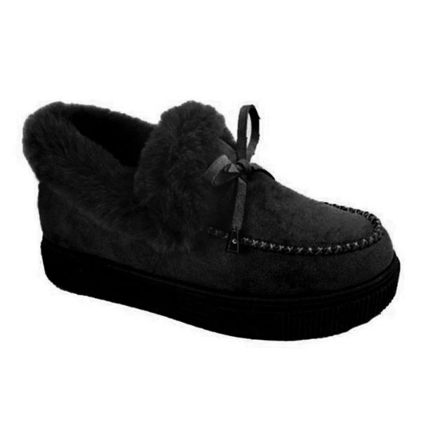Women's boots round head thick sole Orthopedic wool thick warm cotton shoes - SP