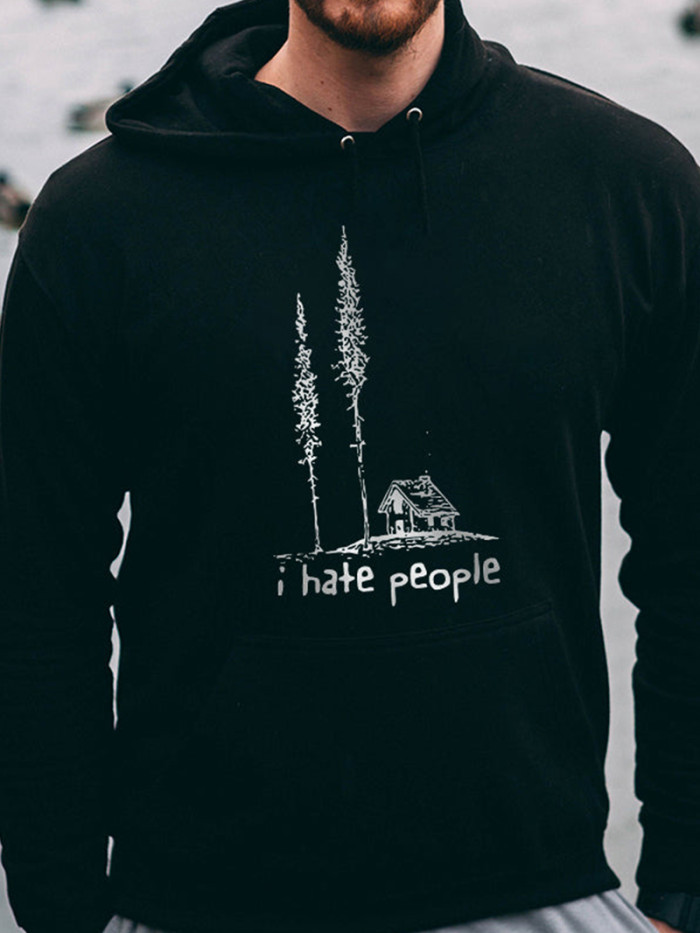 I Hate People Printed Men's Hoodie