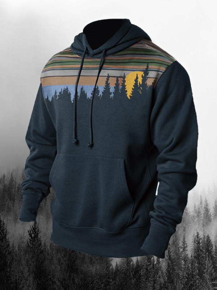 Printed Kangaroo Pocket Men's Hoodie