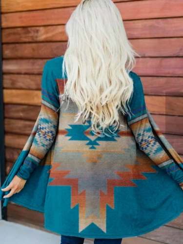 Women's Western Print Cardigan