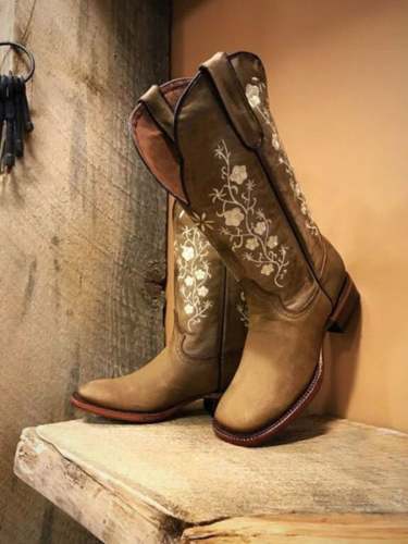 Vintage Floral Rider Boots