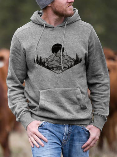 Stylish Design Printed Long Sleeve Hoodie