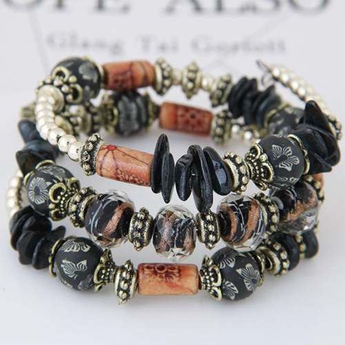 Ladies Fashion Retro Shell Soft Ceramic Multilayer Winding Bracelet