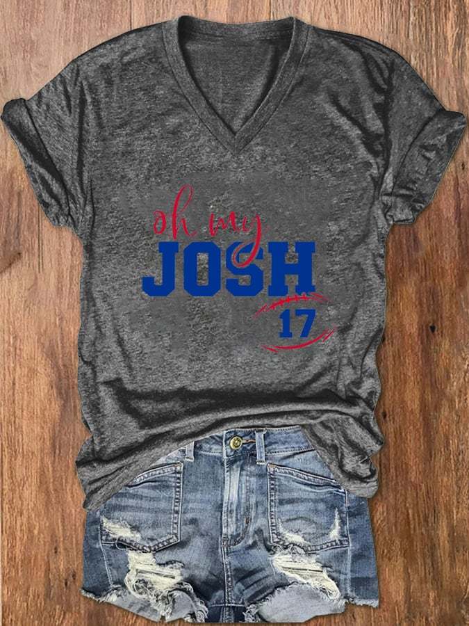 Women's Buffalo Oh My Josh Print V-Neck T-Shirt