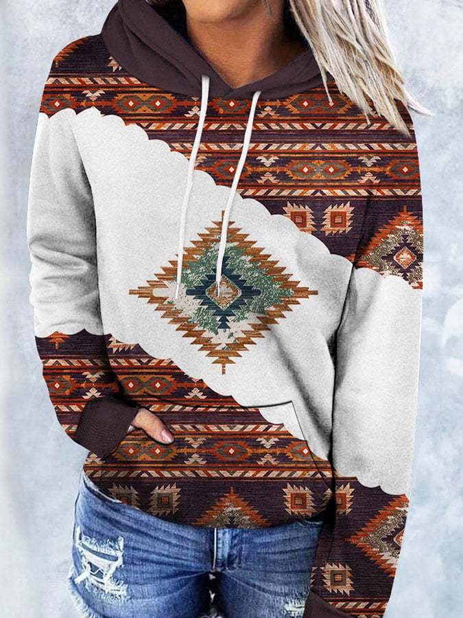 Vintage-Print Long-Sleeve Hoodie