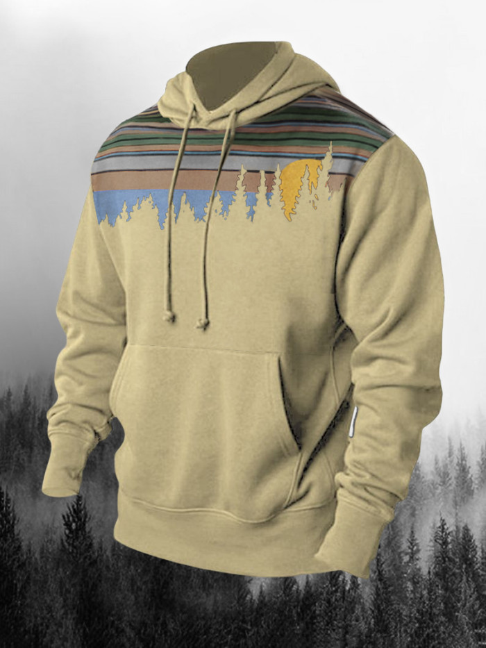 Printed Kangaroo Pocket Men's Hoodie