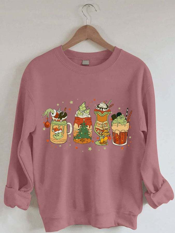 Women's Fun Christmas Cup Print Sweatshirt