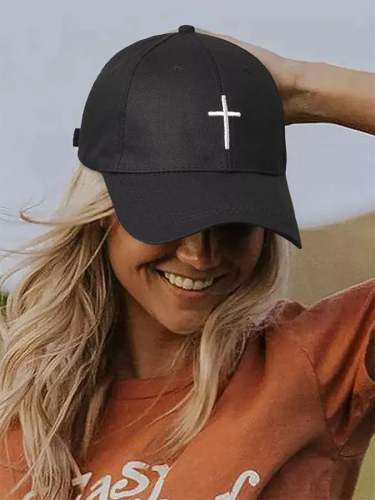 Women's Cross Embroidery Baseball Cap