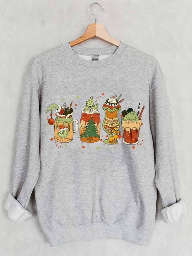 Women's Fun Christmas Cup Print Sweatshirt