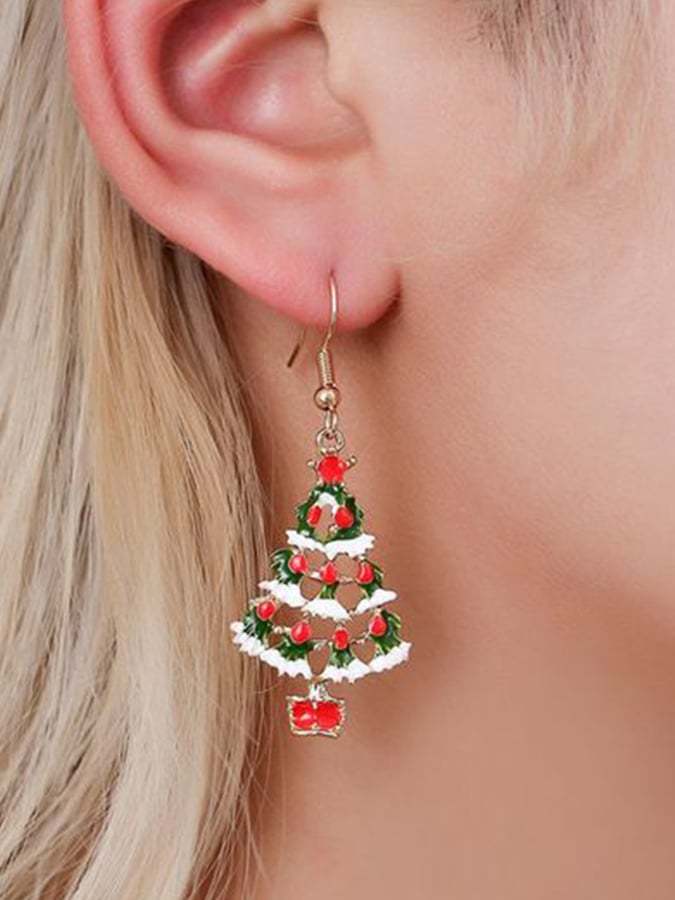 Women's Christmas Tree Vintage Earrings