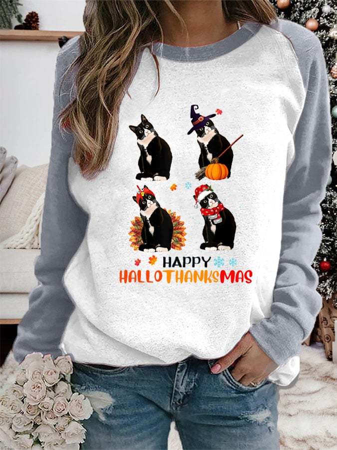 Women's Hallothanksmas Print Sweatshirt