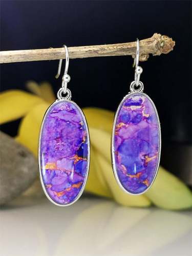 Bohemian Resort Purple Gemstone Earrings