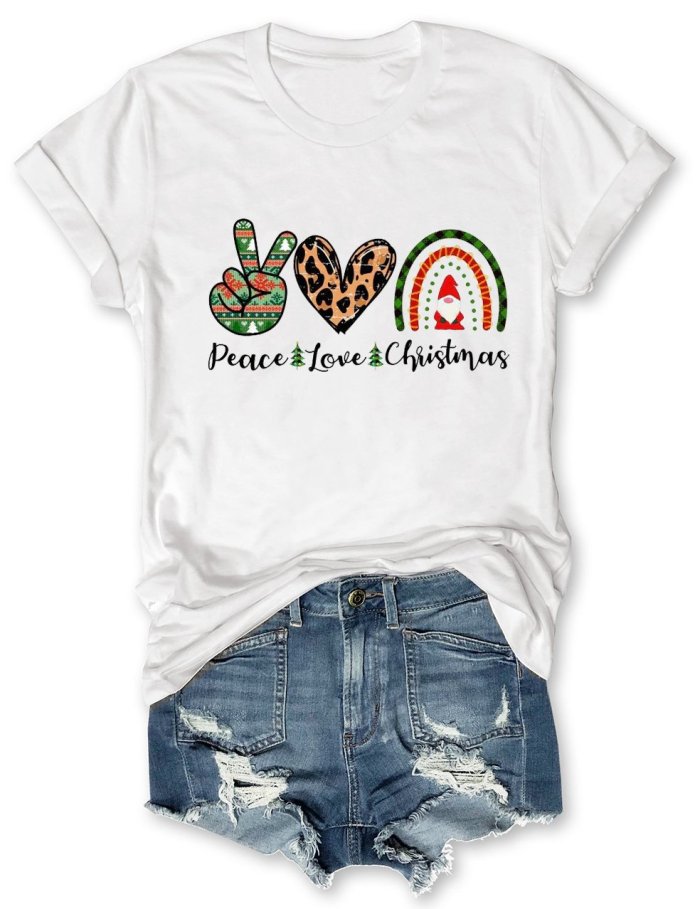 Peace Love Gnome Christmas T-shirt