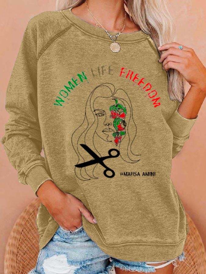 Women Rights Life Freedom Print Casual Sweatshirt
