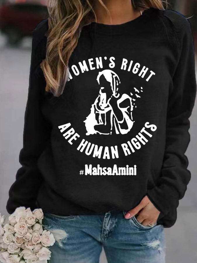 Mahsa Amini Women Rights Life Freedom Print Casual Sweatshirt