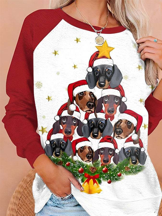 Fashionable Dog Print Long Sleeve Sweatshirt