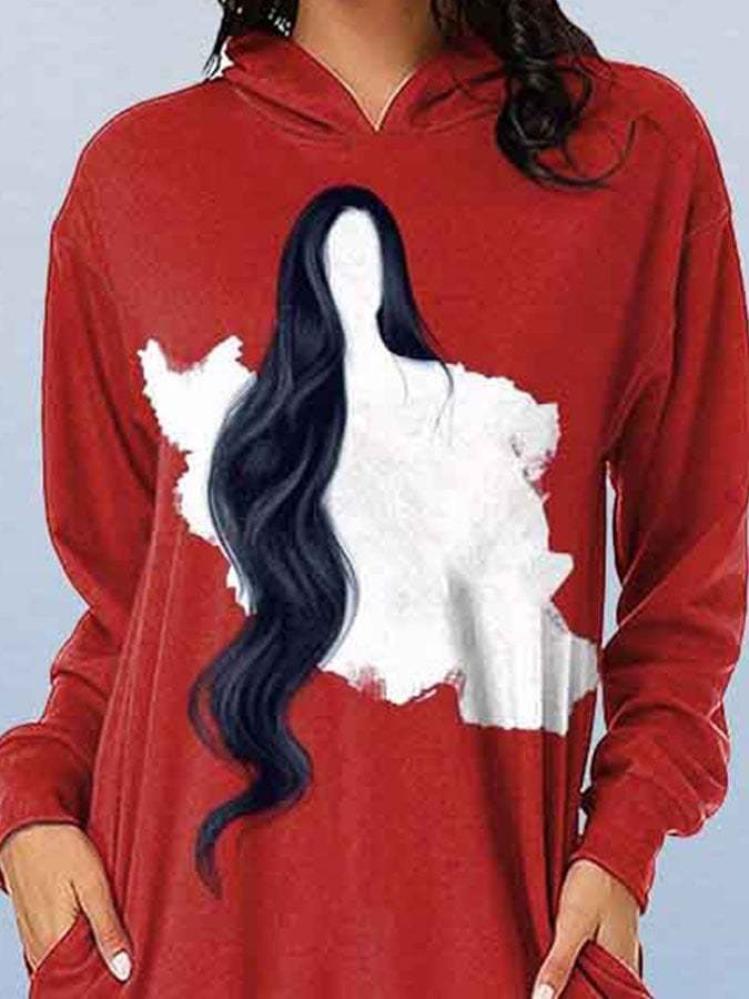 Abstract Iran Women Hair Print Dress