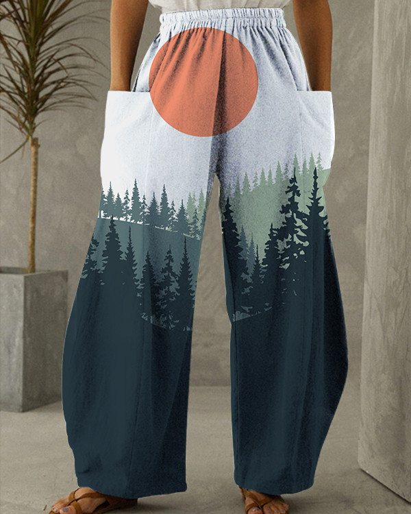 Forest Printed Loose Pants