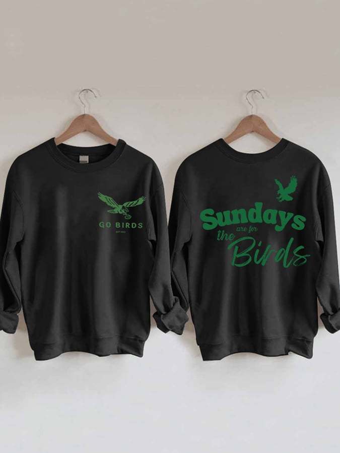 Women‘s Sundays Are For The Birds Football Print Casual Sweatshirt