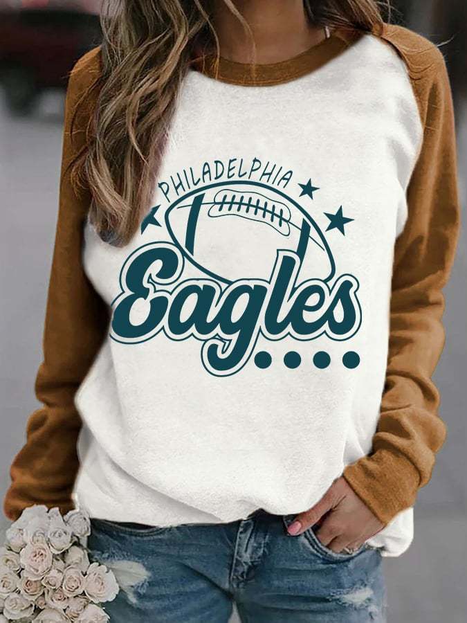 Women Philadelphia Eagles Football Print Casual Sweatshirt