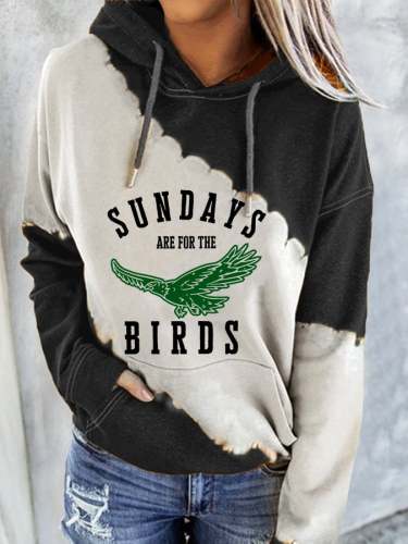 Women's Sundays Are For The Birds Football Print Casual Hoodie
