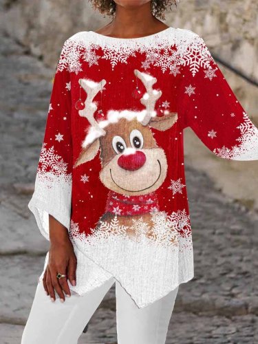 Women's Christmas Reindeer Casual Top