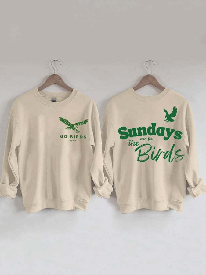Women‘s Sundays Are For The Birds Football Print Casual Sweatshirt