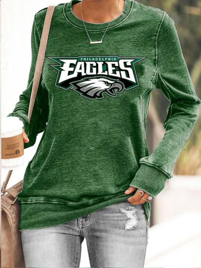 Women's Eagles Football Print Casual Sweatshirt