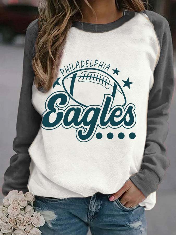 Women Philadelphia Eagles Football Print Casual Sweatshirt