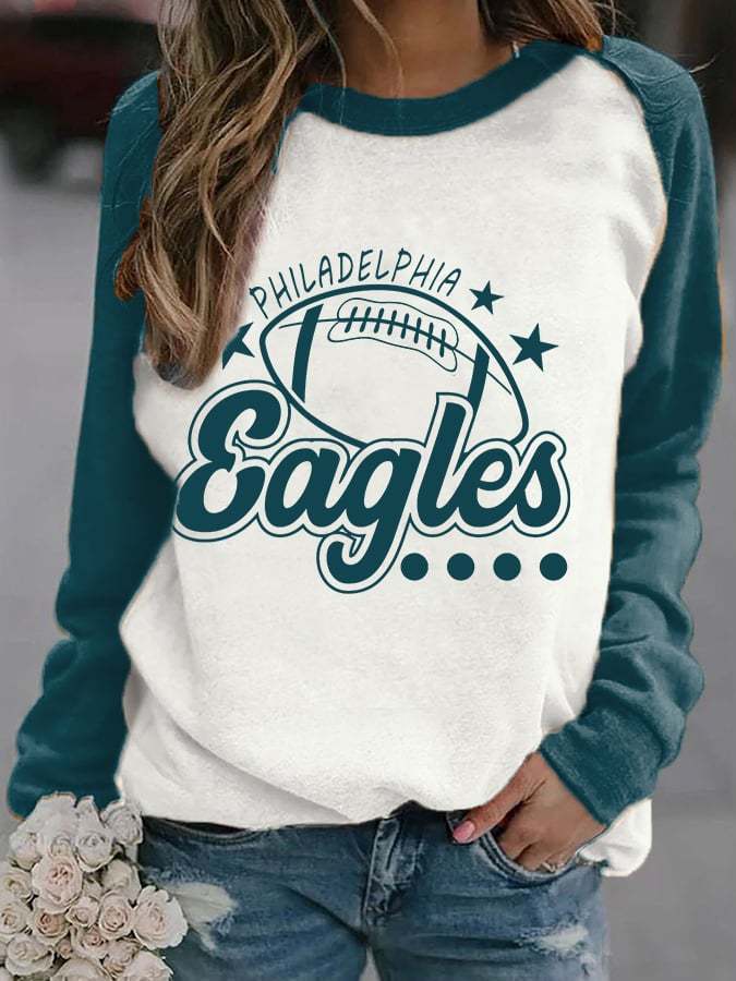 Women Philadelphia Eagles Football Print Casual Sweatshirt