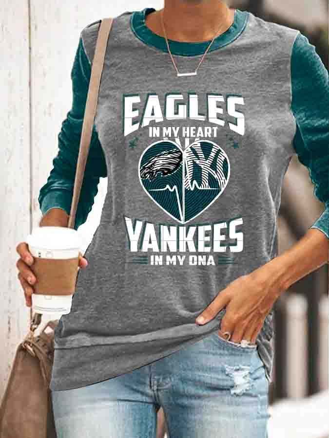 Women's Go Birds Philadelphia Football Print Casual Sweatshirt