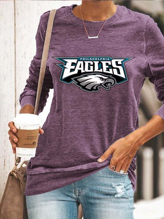 Women's Eagles Football Print Casual Sweatshirt