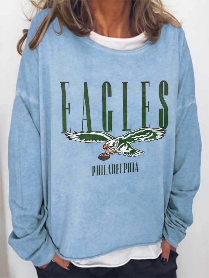 Women‘s Go Birds Football Print Casual Sweatshirt